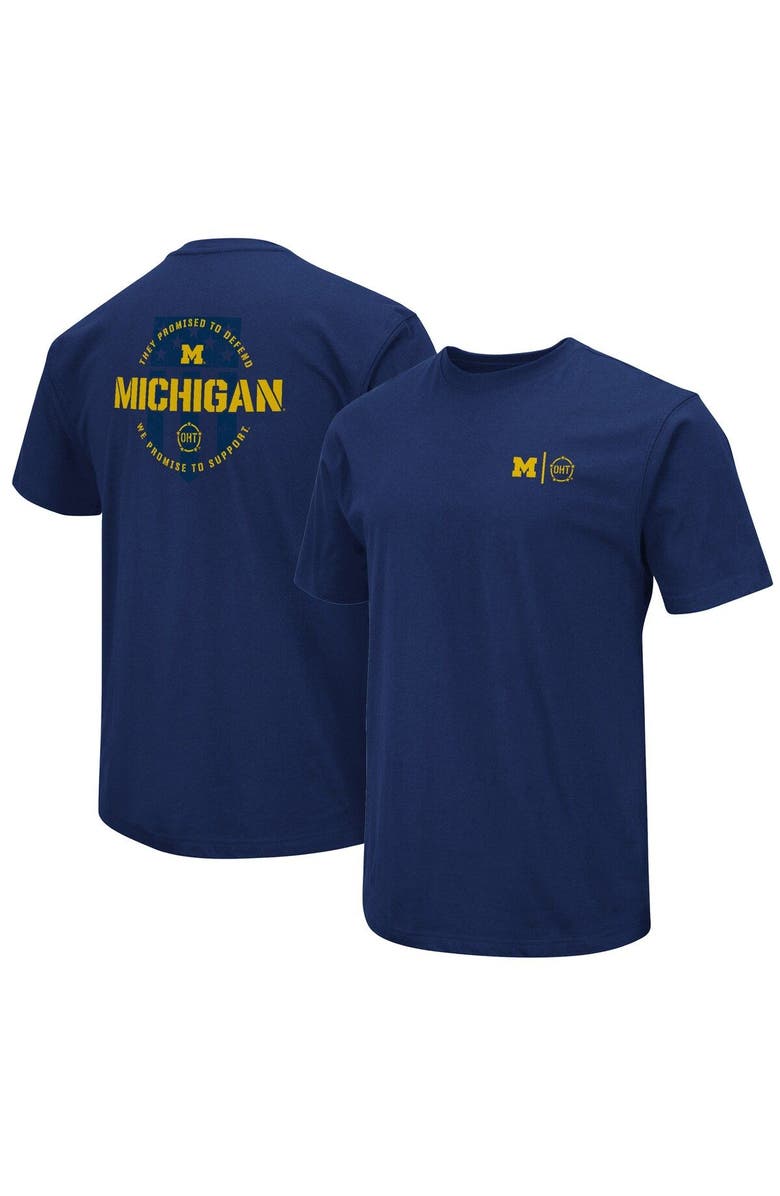COLOSSEUM Men's Colosseum Navy Michigan Wolverines OHT Military Appreciation T-Shirt, Main, color, 
