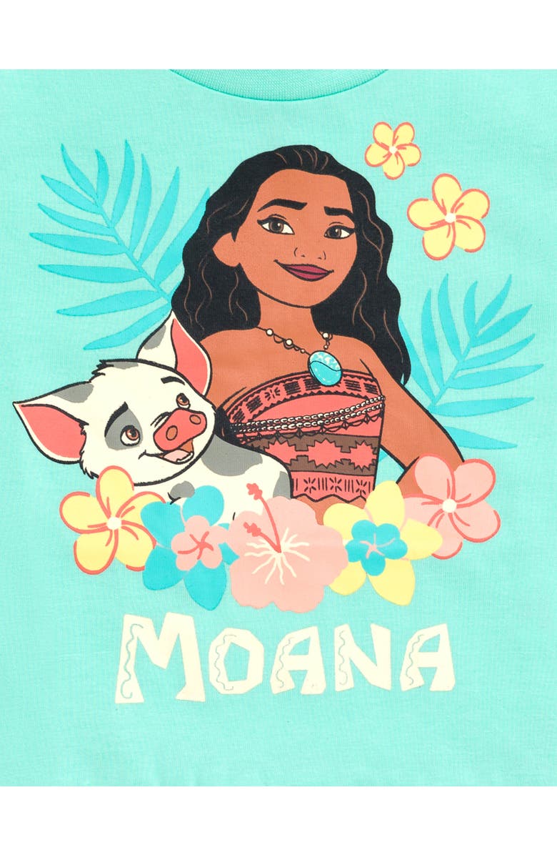 Disney Winnie the Pooh 2-Piece T-Shirt and Bike Shorts Set, Alternate, color, Moana Pua Mint