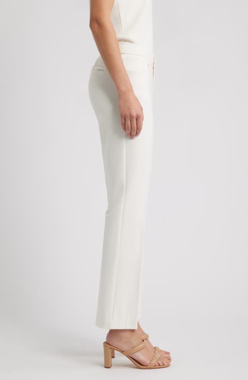 Anne Klein Flat Front Bootcut Pants In White