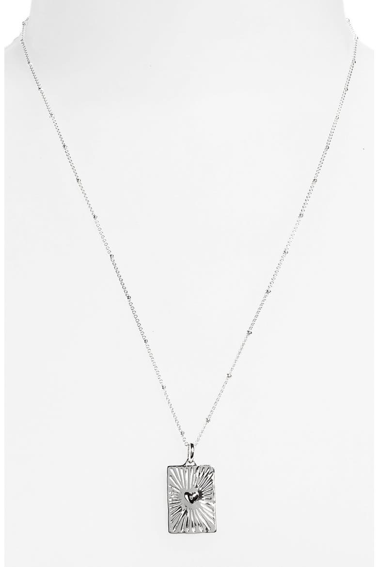 Talisman Heart Pendant Necklace, Alternate, color, STERLING SILVER