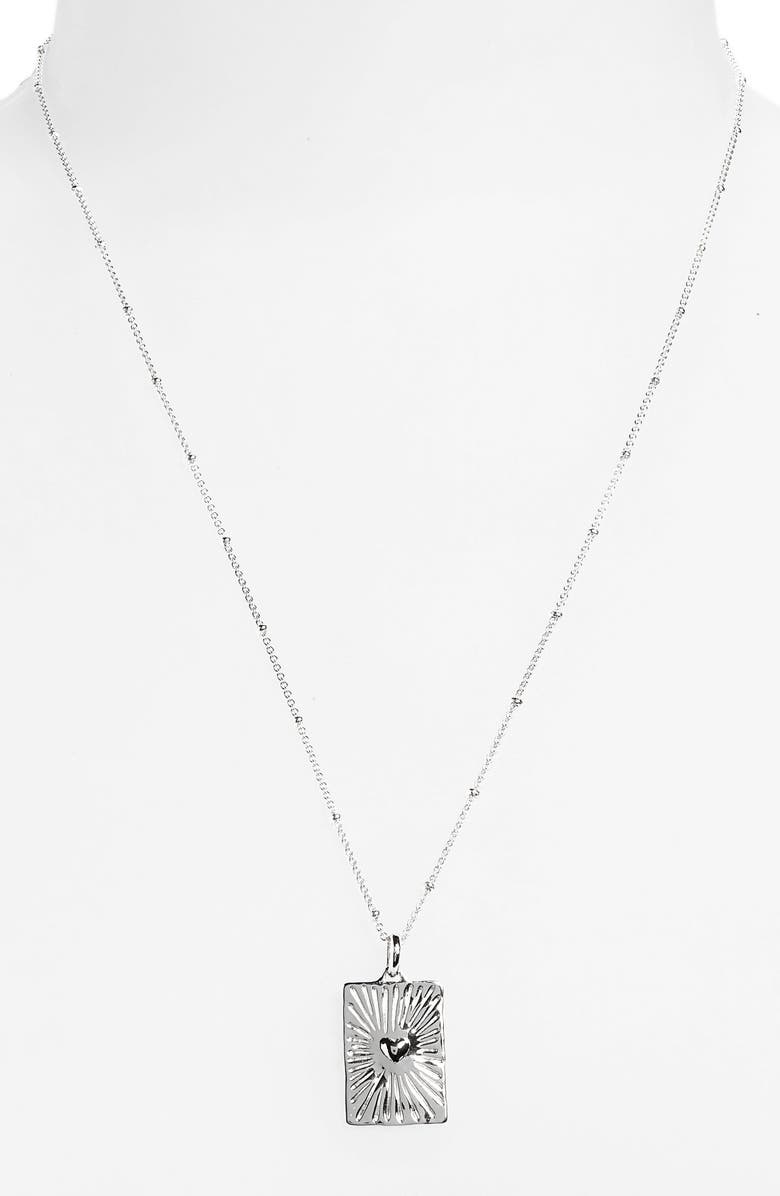 Monica Vinader Talisman Heart Pendant Necklace, Alternate, color, Sterling Silver
