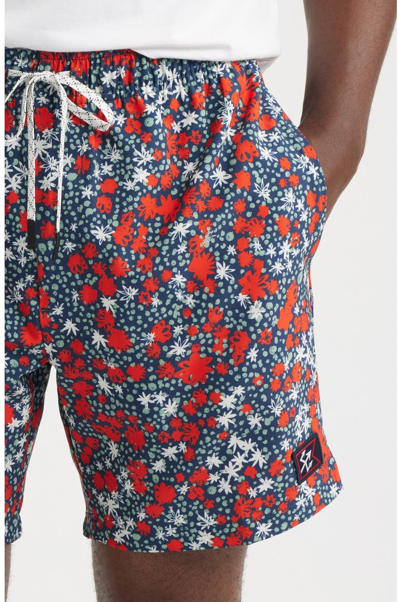 Warwick Stretch Drawstring Shorts, Alternate, color, NAVY/ RED