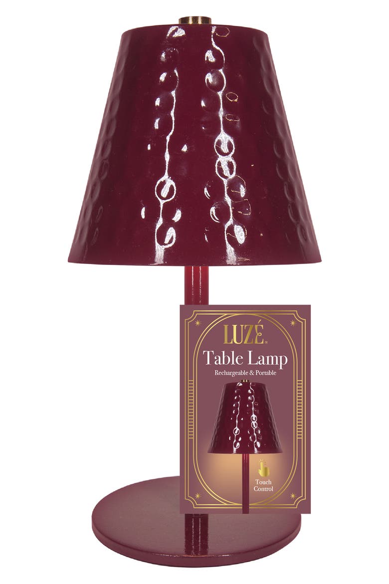 Mini Hammered Metal Touch Table Lamp, Main, color, CRUSHED BERRY