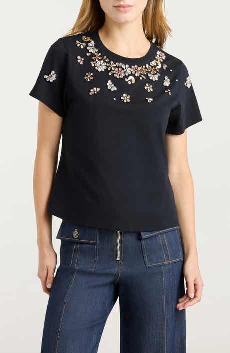 Tumbling Flowers Shrunken T-Shirt