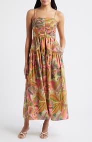 Vince Camuto Pleated Cotton Poplin Maxi Sundress