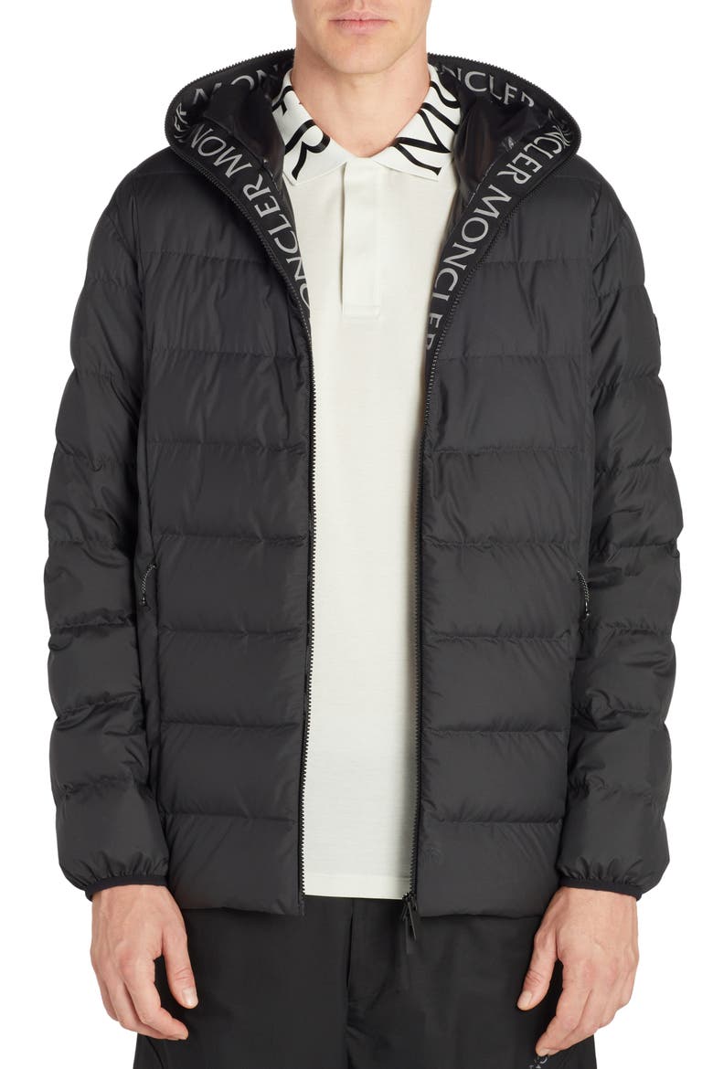 Hadar Quilted Down Jacket, Main, color, BLACK