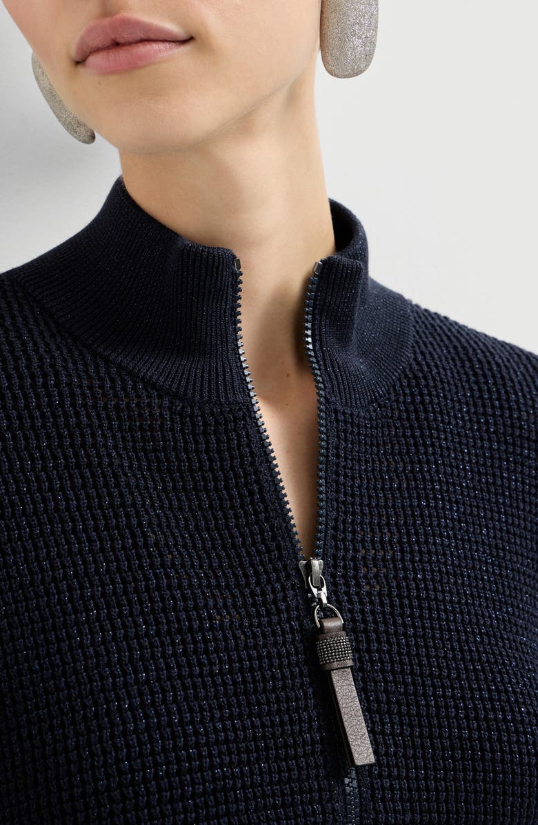 Brunello Cucinelli Sparkling net cardigan, Alternate, color, Blue