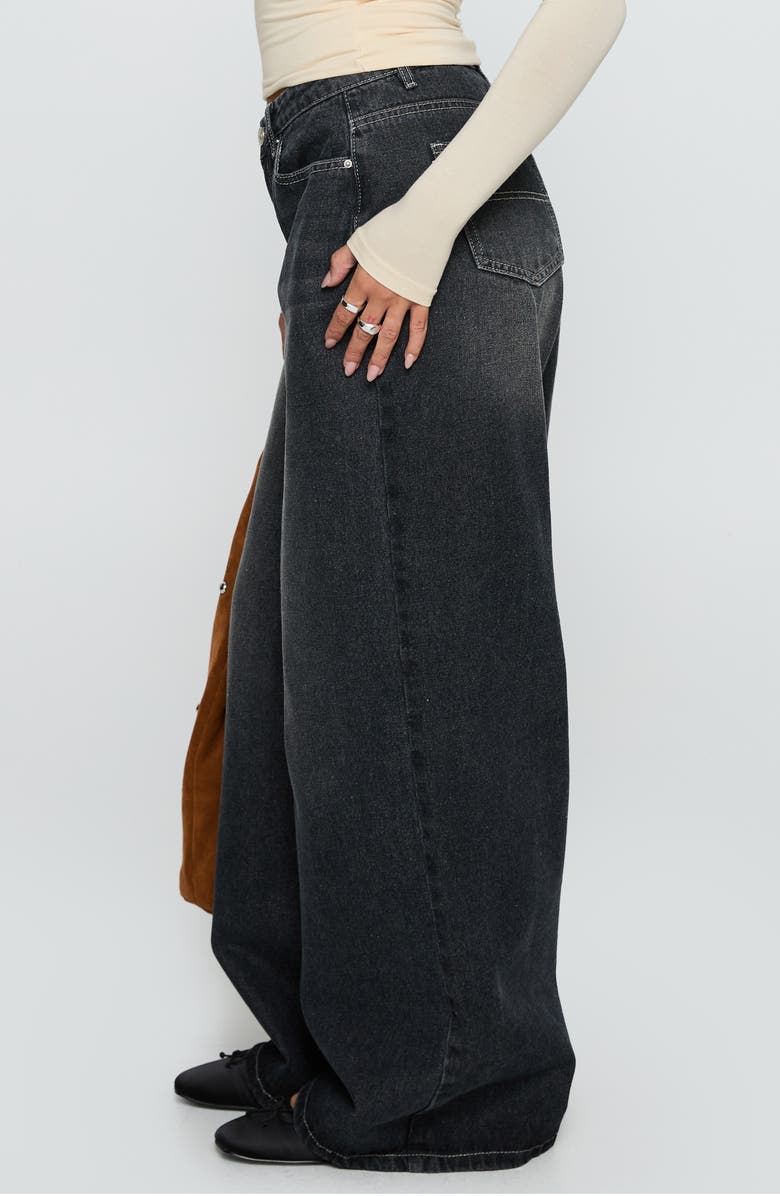 Princess Polly Naylor Baggy Wide Leg Jeans, Alternate, color, Grey Wash