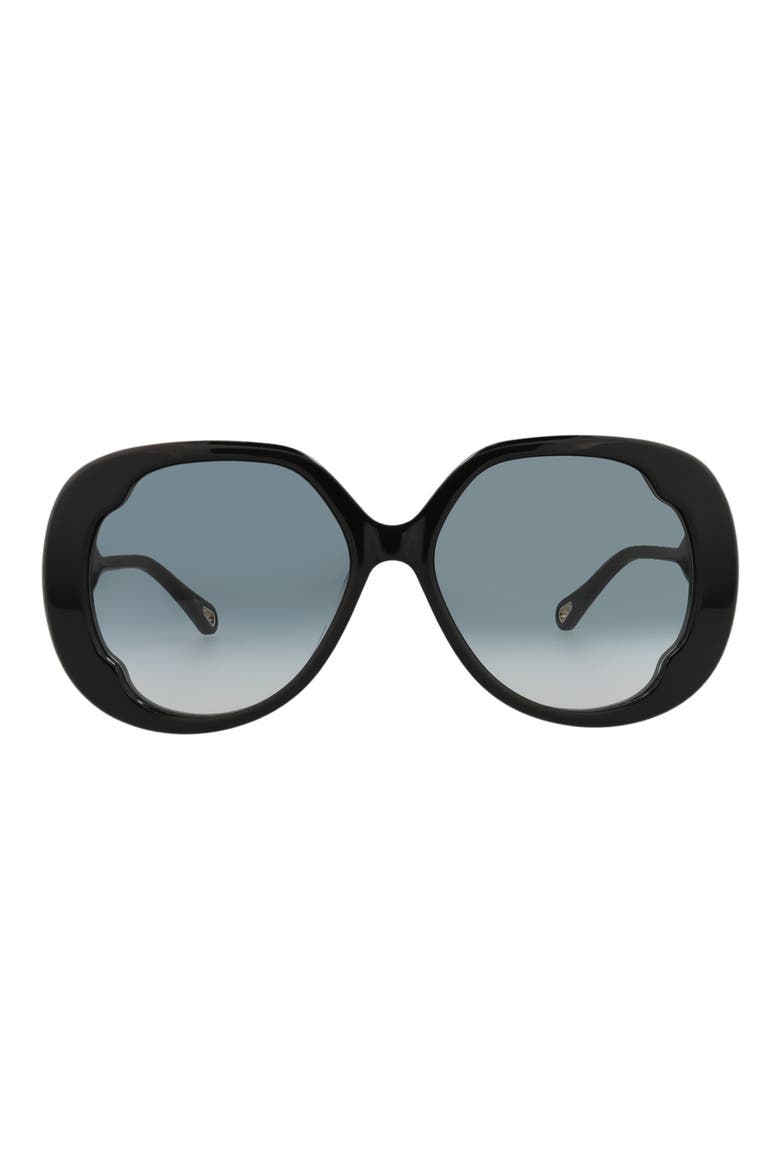 56mm Oval Sunglasses, Main, color, BLACK BLACK GREY