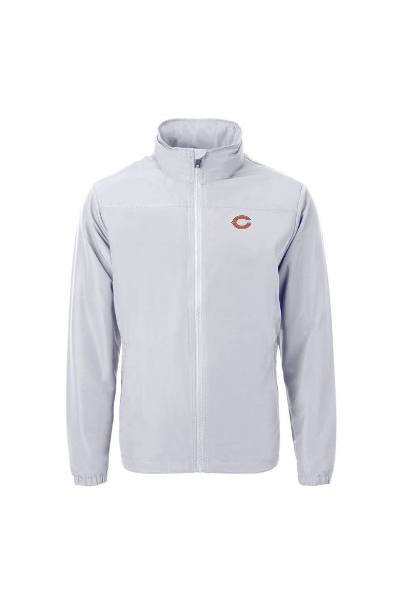 Cutter & Buck Men's Cutter & Buck  Gray Chicago Bears  Charter Eco Recycled Full-Zip Jacket, Alternate, color, 