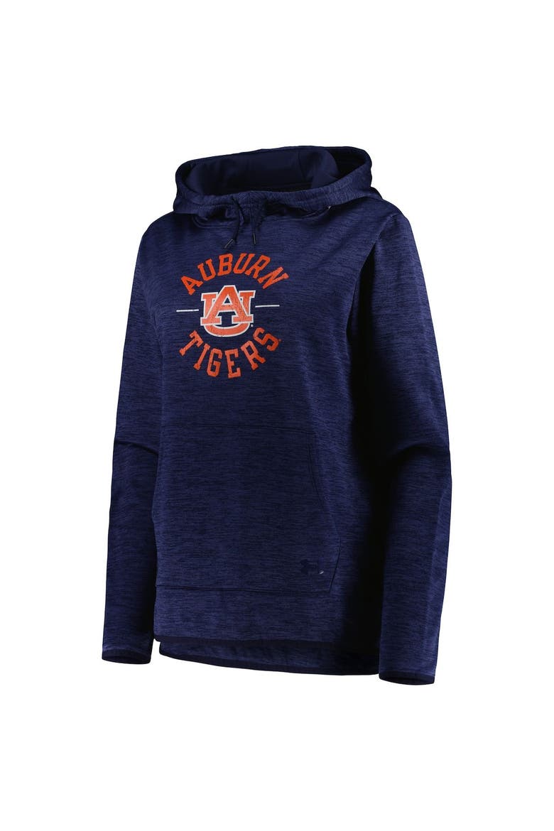 Women's Under Armour Heathered Navy Auburn Tigers Fleece Pullover Hoodie, Alternate, color, Heather Navy