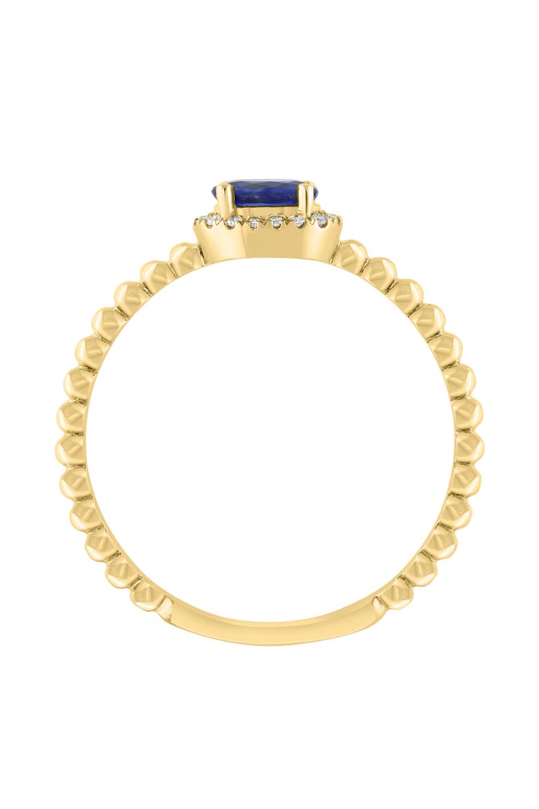 Oval Sapphire & Diamond Halo Ring, Alternate, color, BLUE