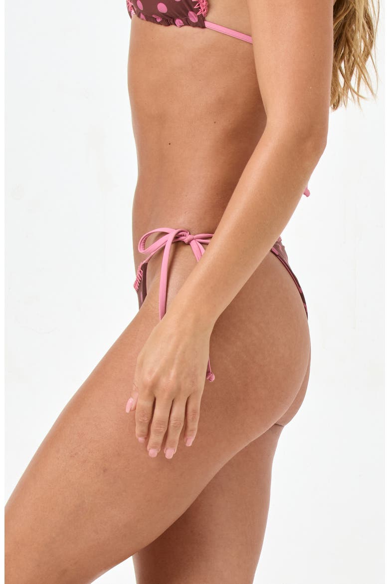 Samba Bitsy Side Tie Bikini Bottoms, Alternate, color, STRIPE SIDE/ ALOTTA POLKA DOT