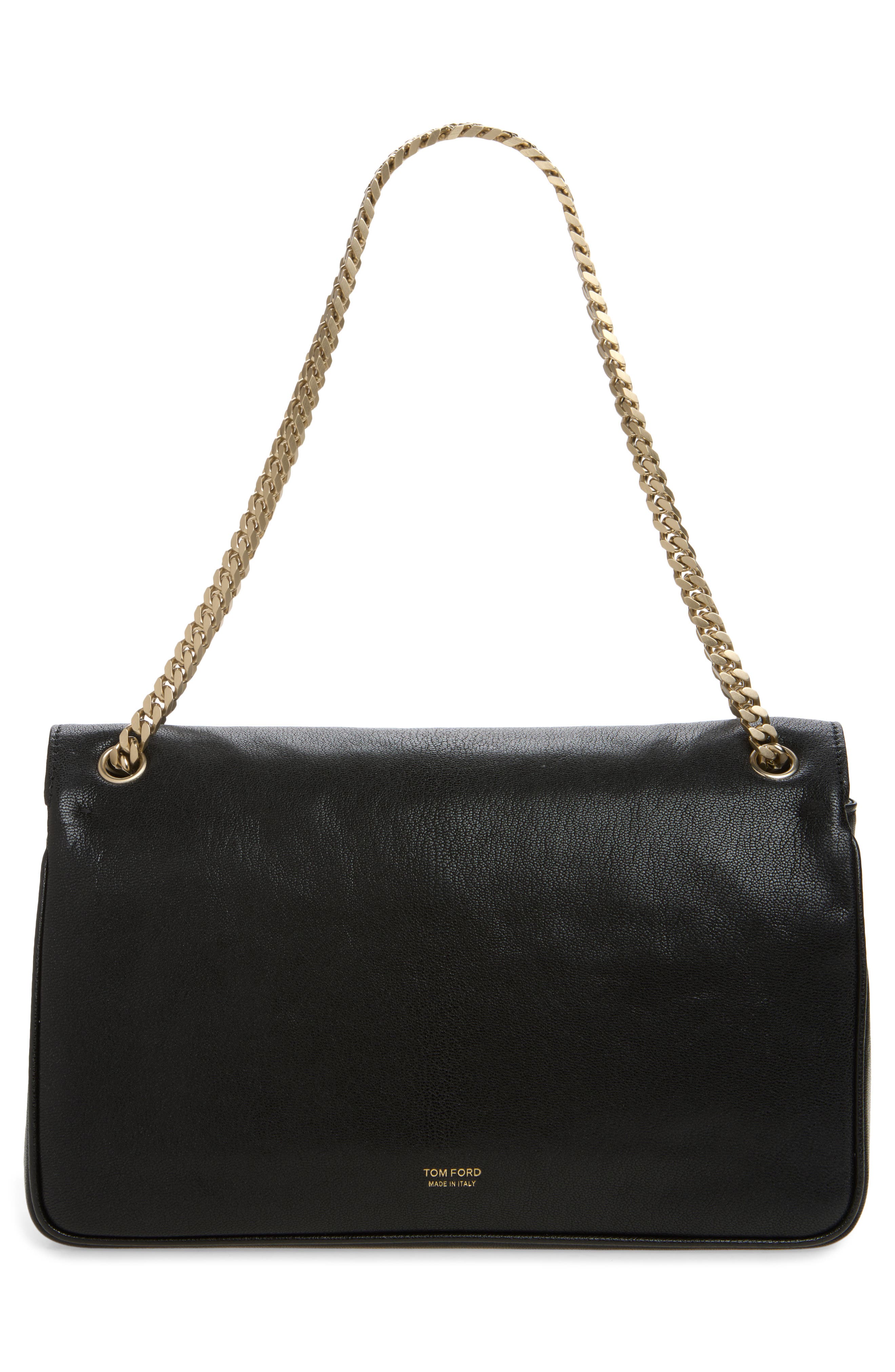 Mia Chain Shoulder Bag, Alternate, color, BLACK