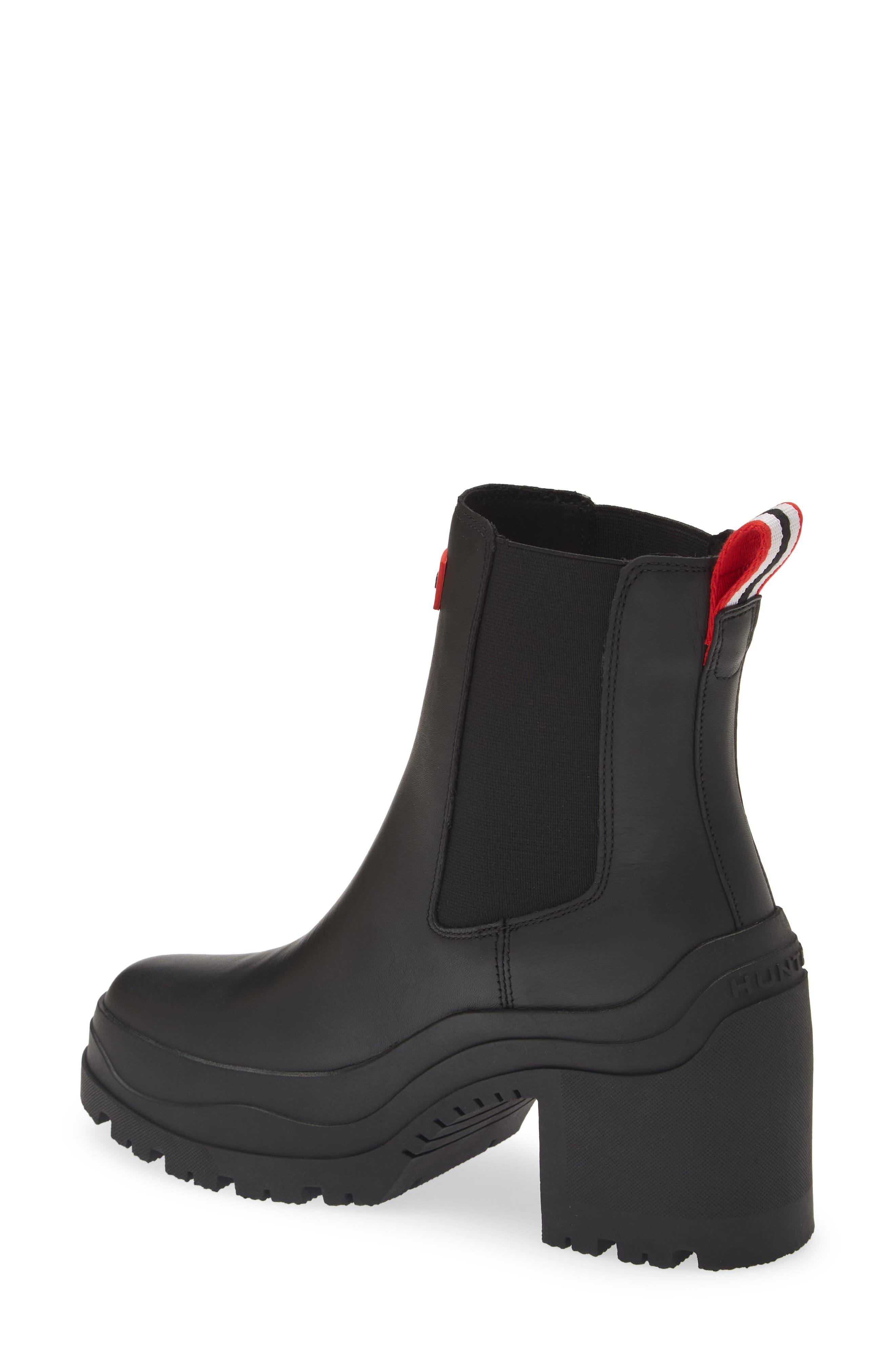 Hunter Miana Waterproof Block Heel Chelsea Boot, Alternate, color, 