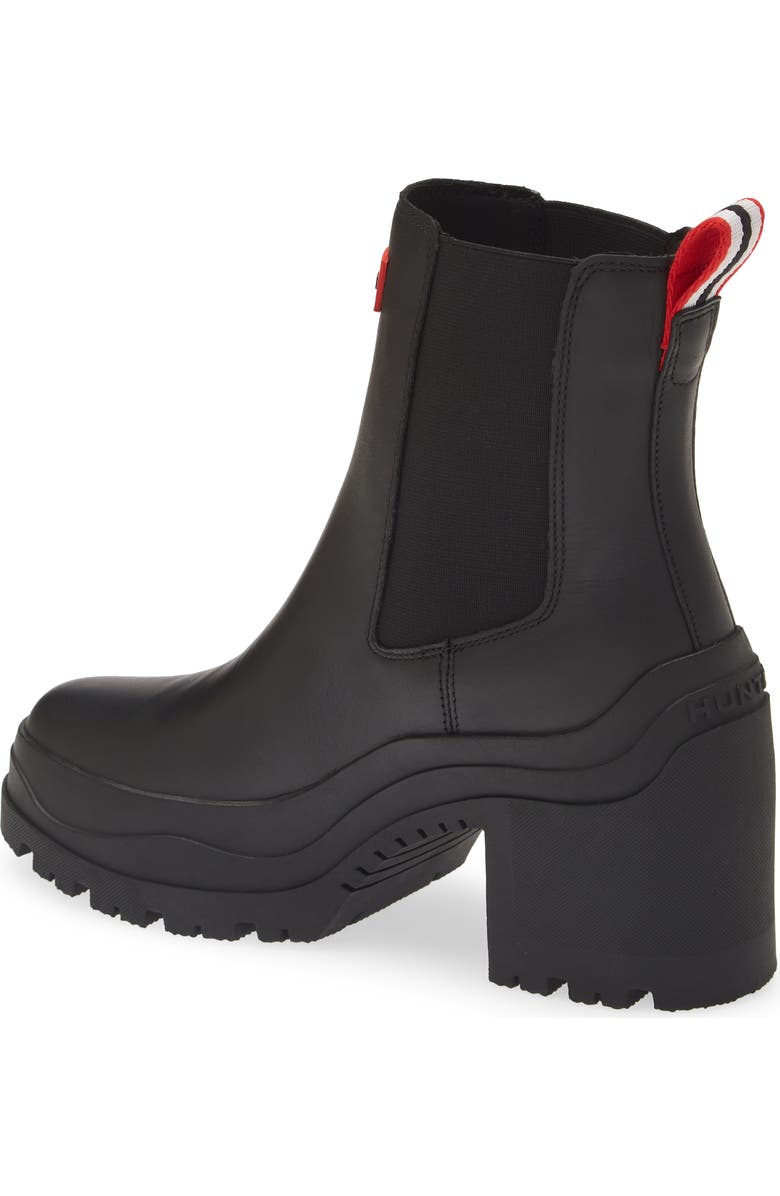 Hunter Miana Waterproof Block Heel Chelsea Boot, Alternate, color,