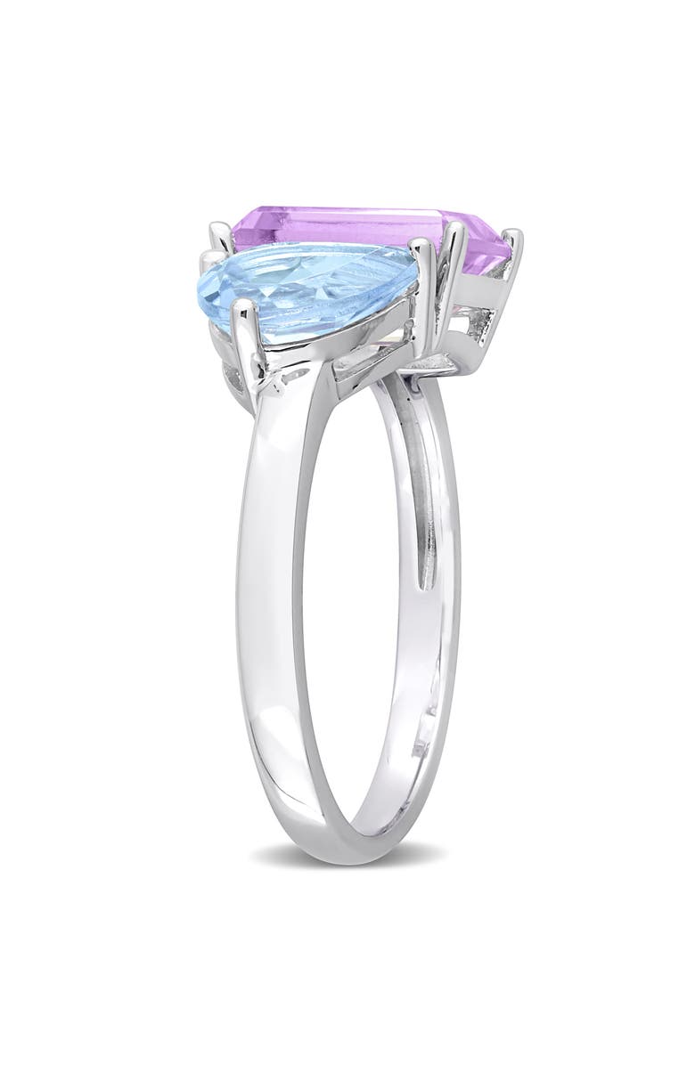 DELMAR Sterling Silver Sky Blue Topaz & Amethyst Ring, Alternate, color, Multicolor