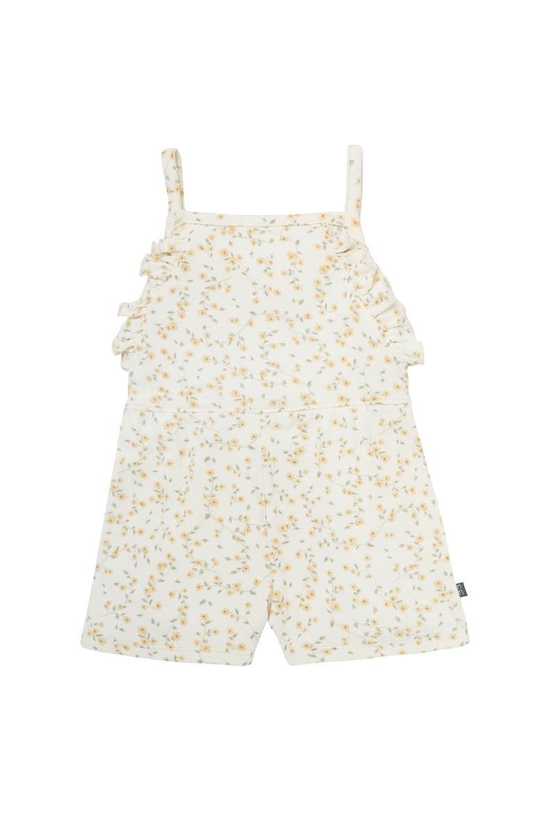 Baby & Toddler Girls Brown Star Floral Ruffle Romper, Main, color, Ivory Vines