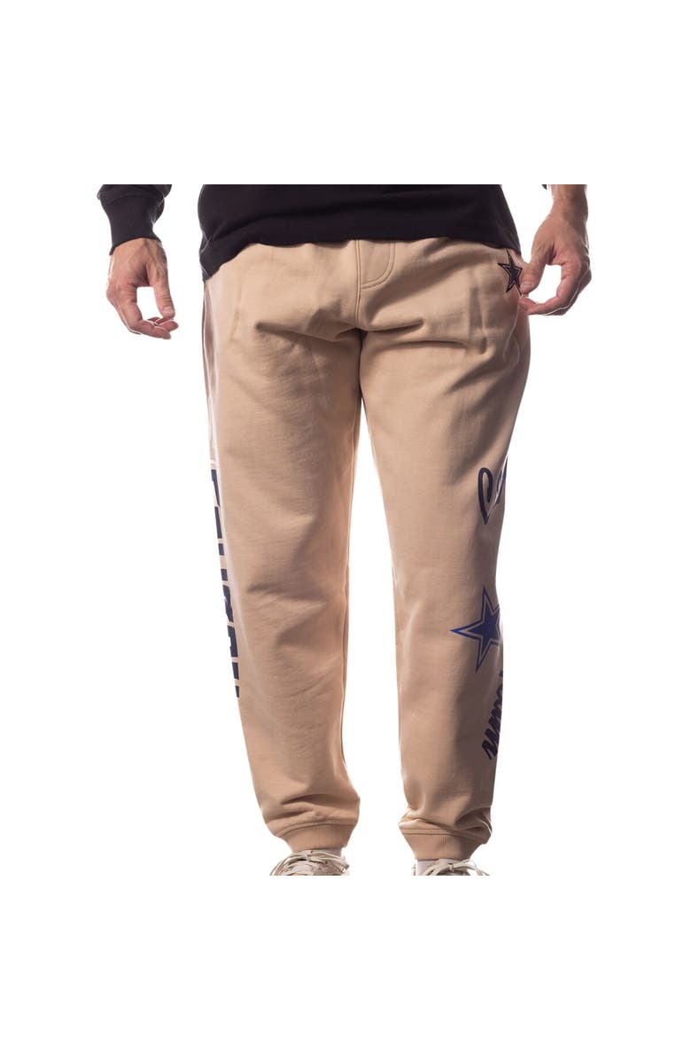 THE WILD COLLECTIVE Unisex The Wild Collective Cream Dallas Cowboys Heavy Block Graphic Jogger Pants, Alternate, color, Cream
