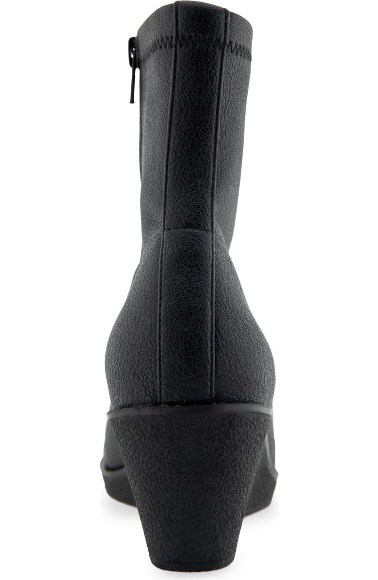 Aerosoles Binnie Wedge Bootie, Alternate, color, Black Stretch Pebbled Faux