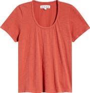 CITY BLUES Braided Neck Relaxed Fit Cotton T-Shirt