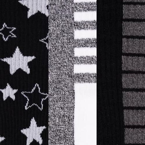 Muk Luks Cotton Rib Compression Knee-high Socks 3 Pair Pack Wide Size In Black