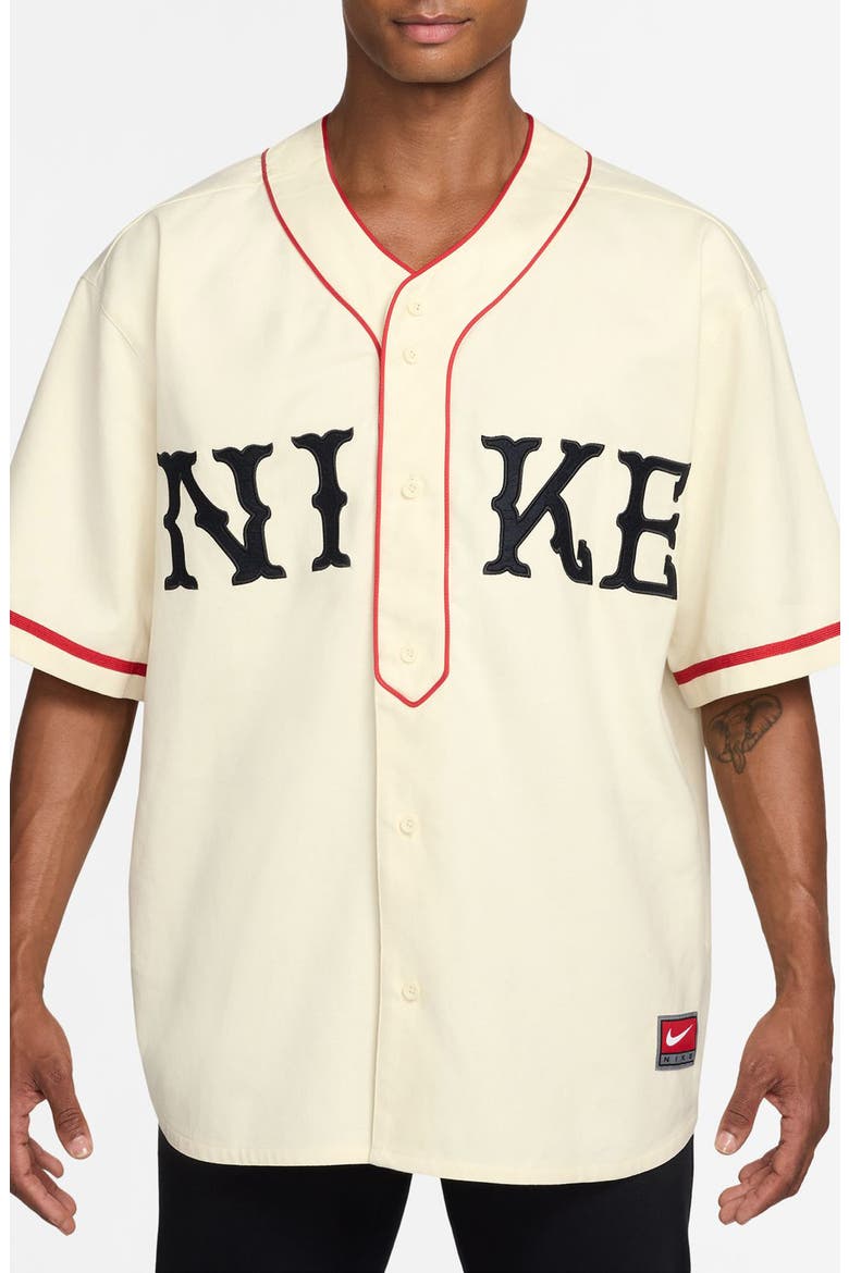 Short-Sleeve Retro Sport T-Shirt, Main, color, COCONUT MILK/ UNIVERSITY RED