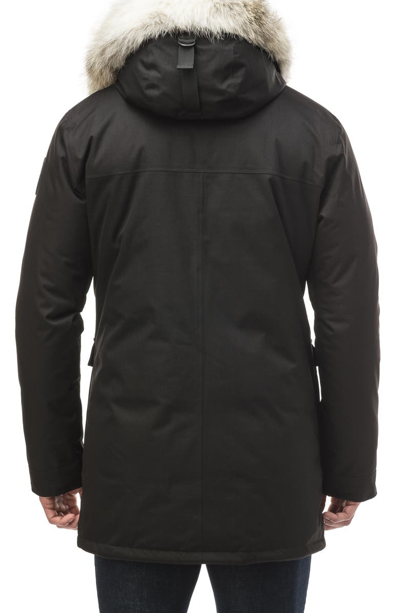 nobis Yves Windproof & Waterproof 650 Fill Power Down Parka with Genuine Coyote Fur Trim, Alternate, color,