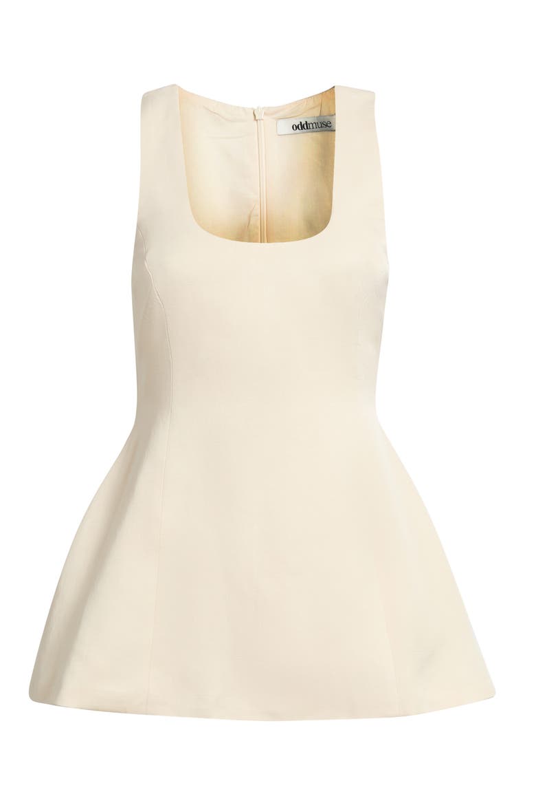 Square Neck Peplum Top, Main, color, CREAM