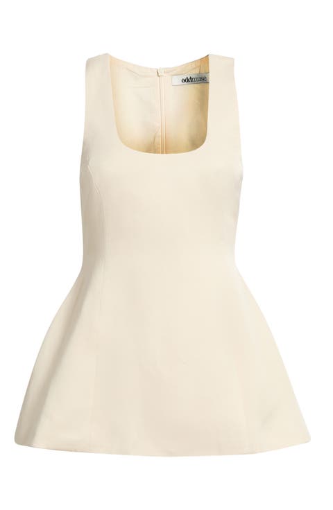 Square Neck Peplum Top