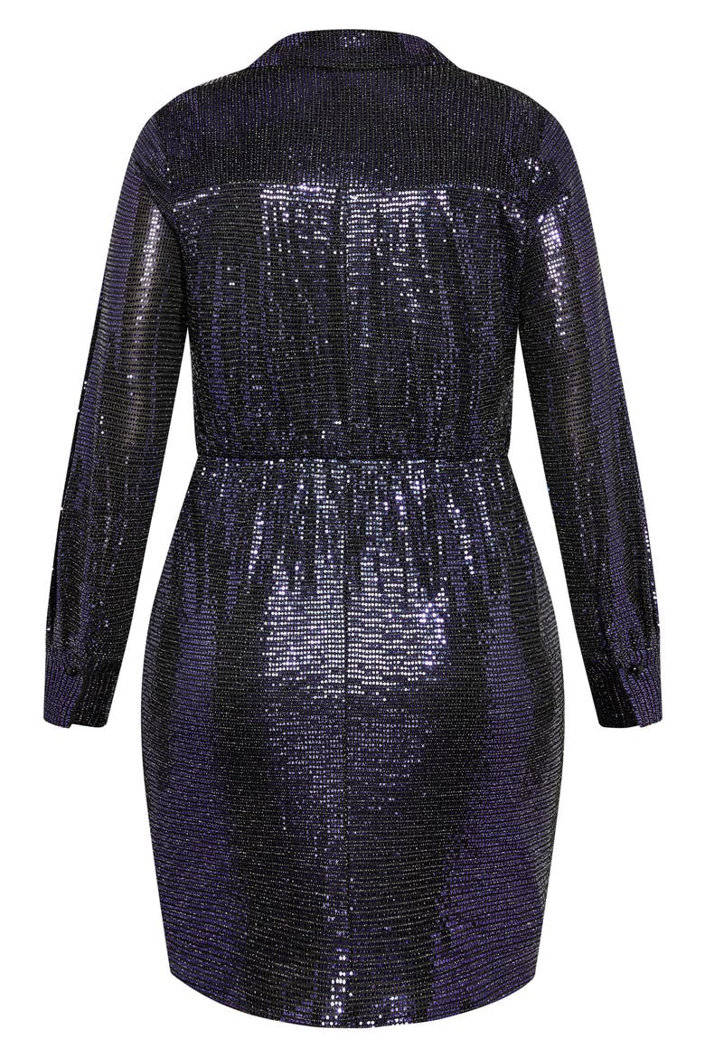 Aylin Faux Wrap Sequin Dress, Alternate, color, NAVY