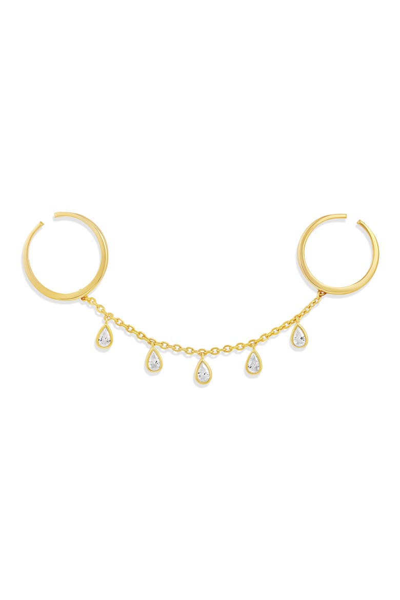 Marquise Two-Finger Adjustable Ring, Main, color, GOLD/ PEAR SHAPE