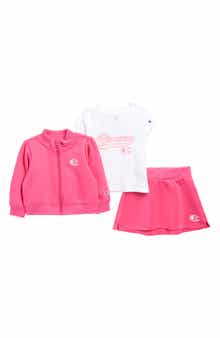Champion Logo T-Shirt, Skirt & Jacket Set