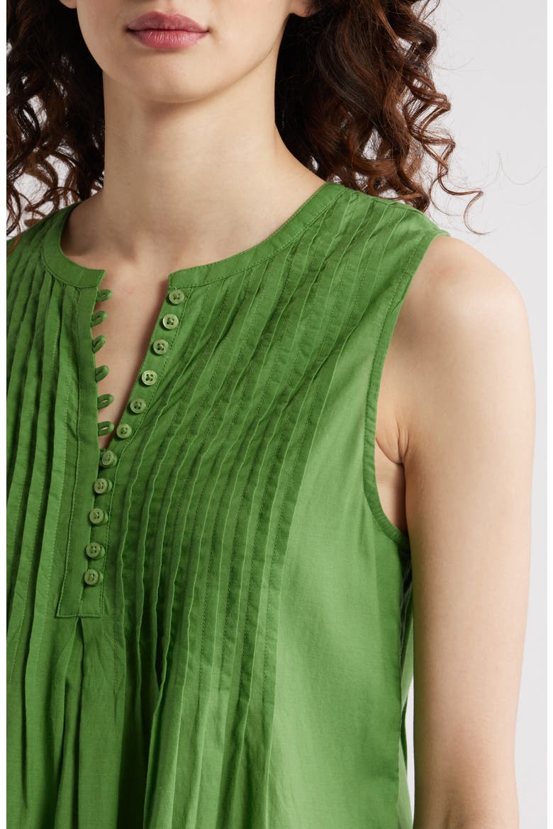 Pintuck Cotton Blend Tank, Alternate, color, GREEN WILLOW