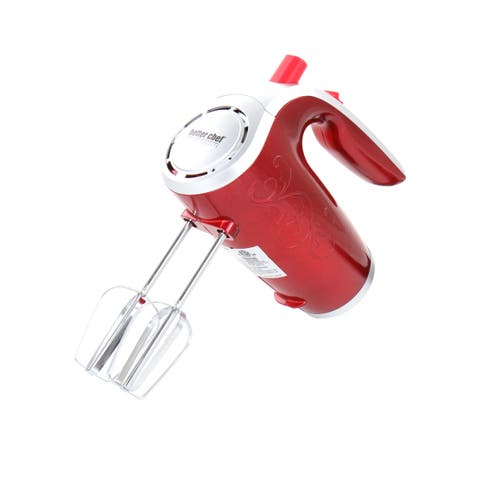 5-Speed 150-Watt Hand Mixer Red w/ Silver Accents