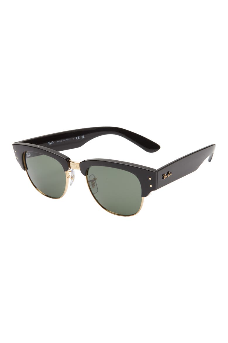 Mega Clubmaster 53mm Square Sunglasses, Alternate, color, BLACK
