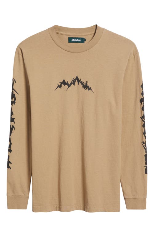 Afield Out Shake Long Sleeve Cotton Graphic T-shirt In Brown