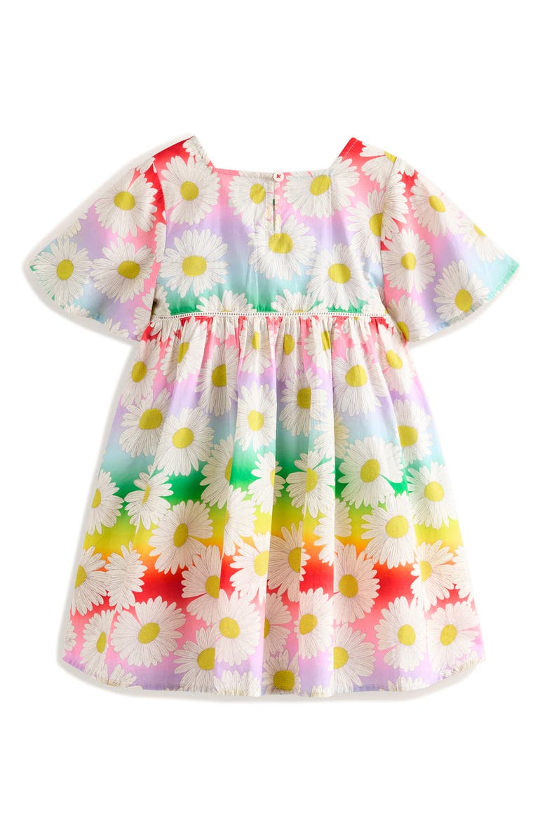 Kids' Daisy Print Flutter Sleeve Cotton Dress, Alternate, color, YELLOW MULTI OMBRE DAISY