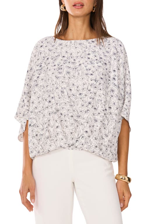 Vince Camuto Floral A-line Top In New Ivory