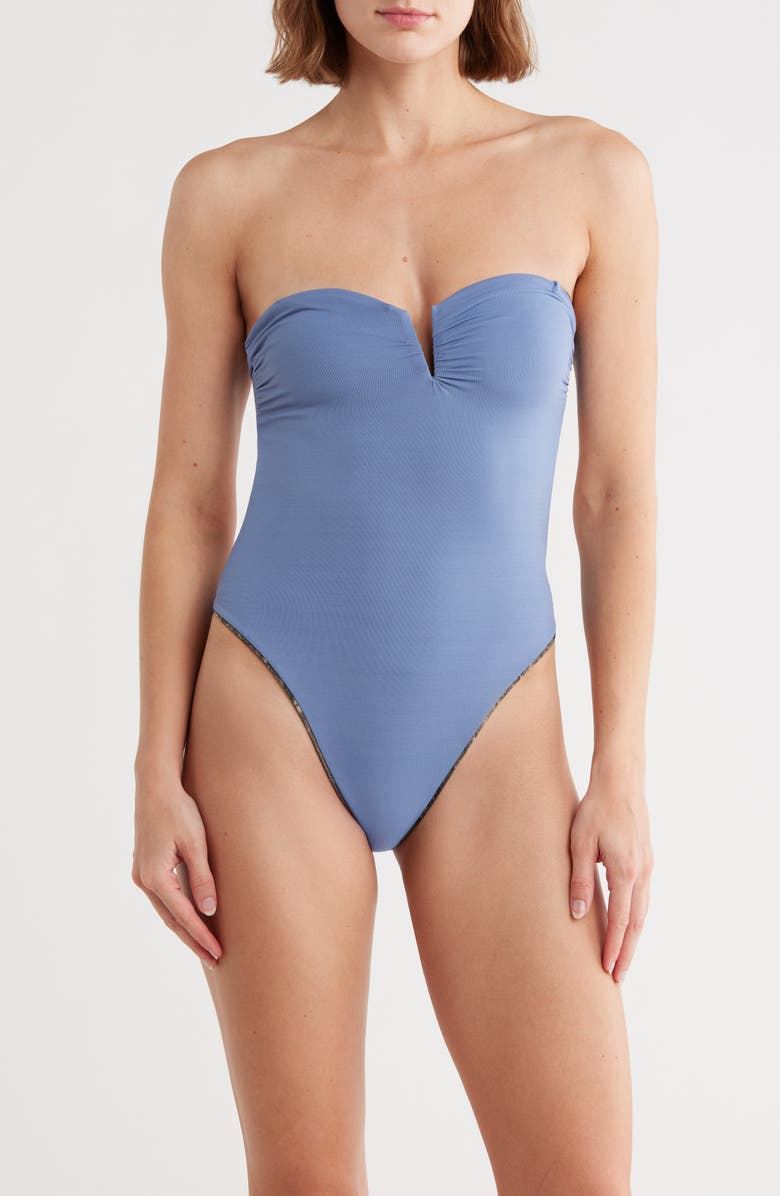 Maaji Soleil Notch Neck Reversible One-Piece Swimsuit, Alternate, color, Faded Green Multi