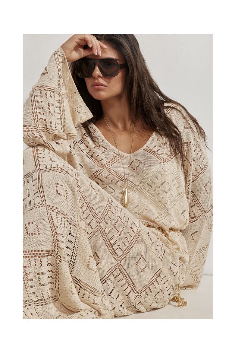 Belinda Maxi Dress Cover-Up, Alternate, color, Sand
