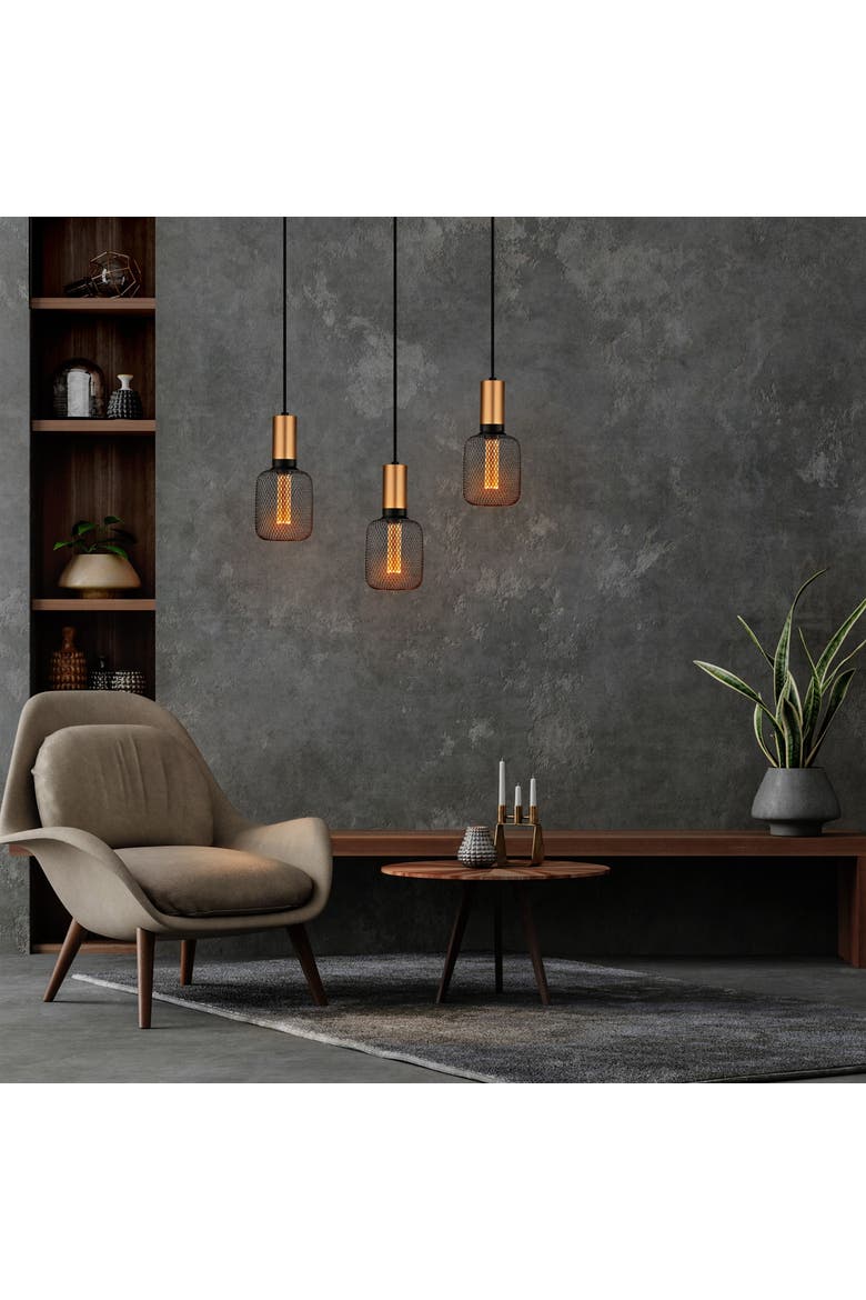 LED Decorative Light Bulb, Vintage Black Metal Cage Edison Light, Alternate, color, Black