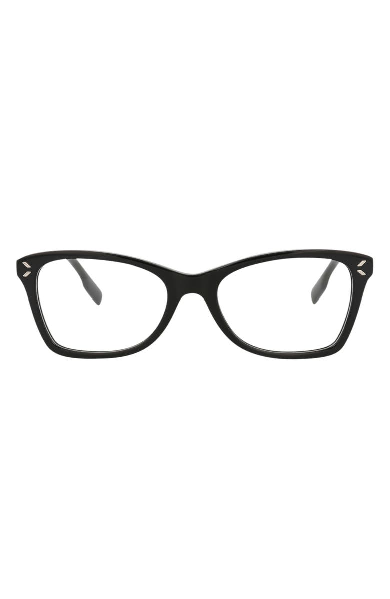 McQueen 48mm Square Optical Glasses, Main, color, Black Black Transparent
