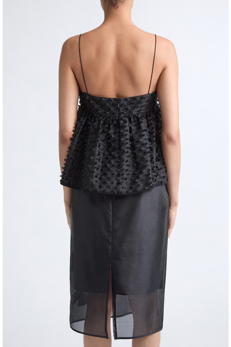Babette Embroidered Jacquard Camisole Top, Alternate, color, BLACK