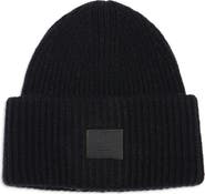 Acne Studios Pansy Face Patch Wool & Yak Hair Blend Beanie