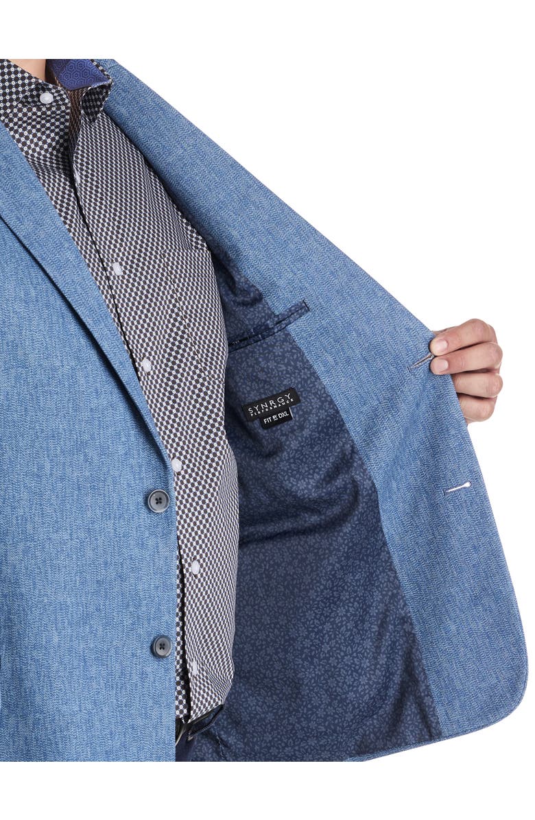Synrgy by DXL Big & Tall Chevron Knit Jacket-Relaxer Sport Coat, Alternate, color, Blue