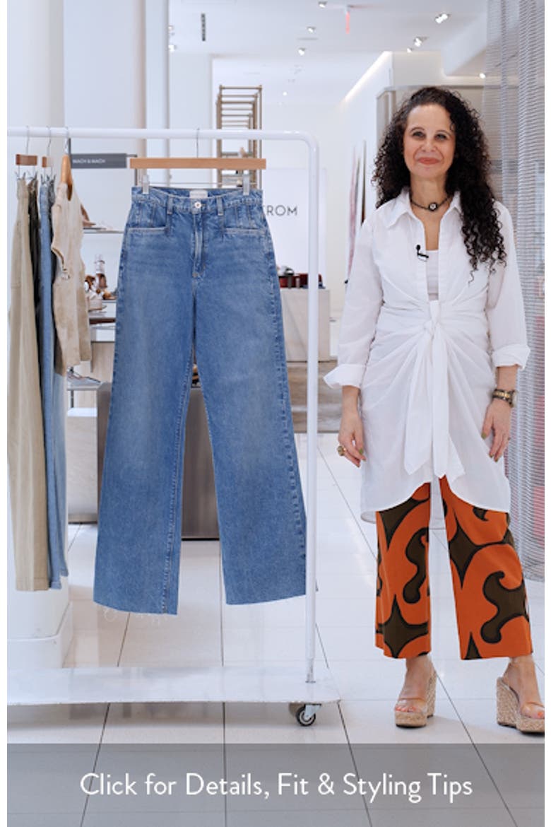The Jordie Raw Hem Super High Waist Wide Leg Jeans video
