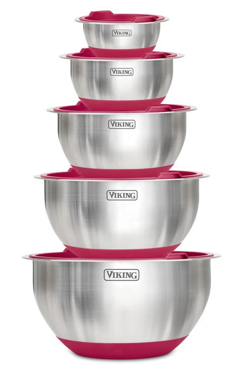 10-Piece Stainless Steel Mixing Bowl Set with Lids