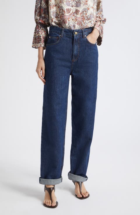 High Waist Straight Leg Jeans