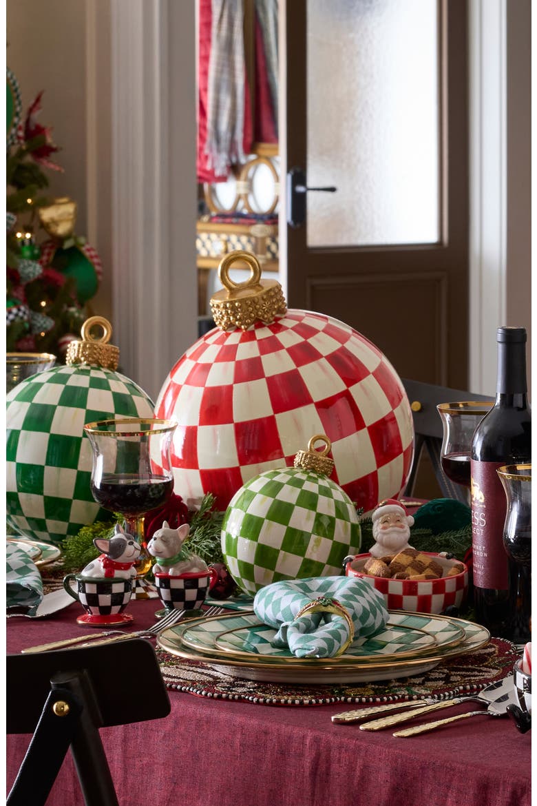 Red Check Tabletop Ornament, Alternate, color, RED